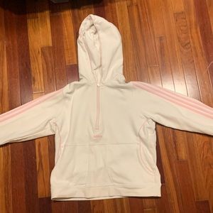 Pink and White Adidas Quarter Zip L